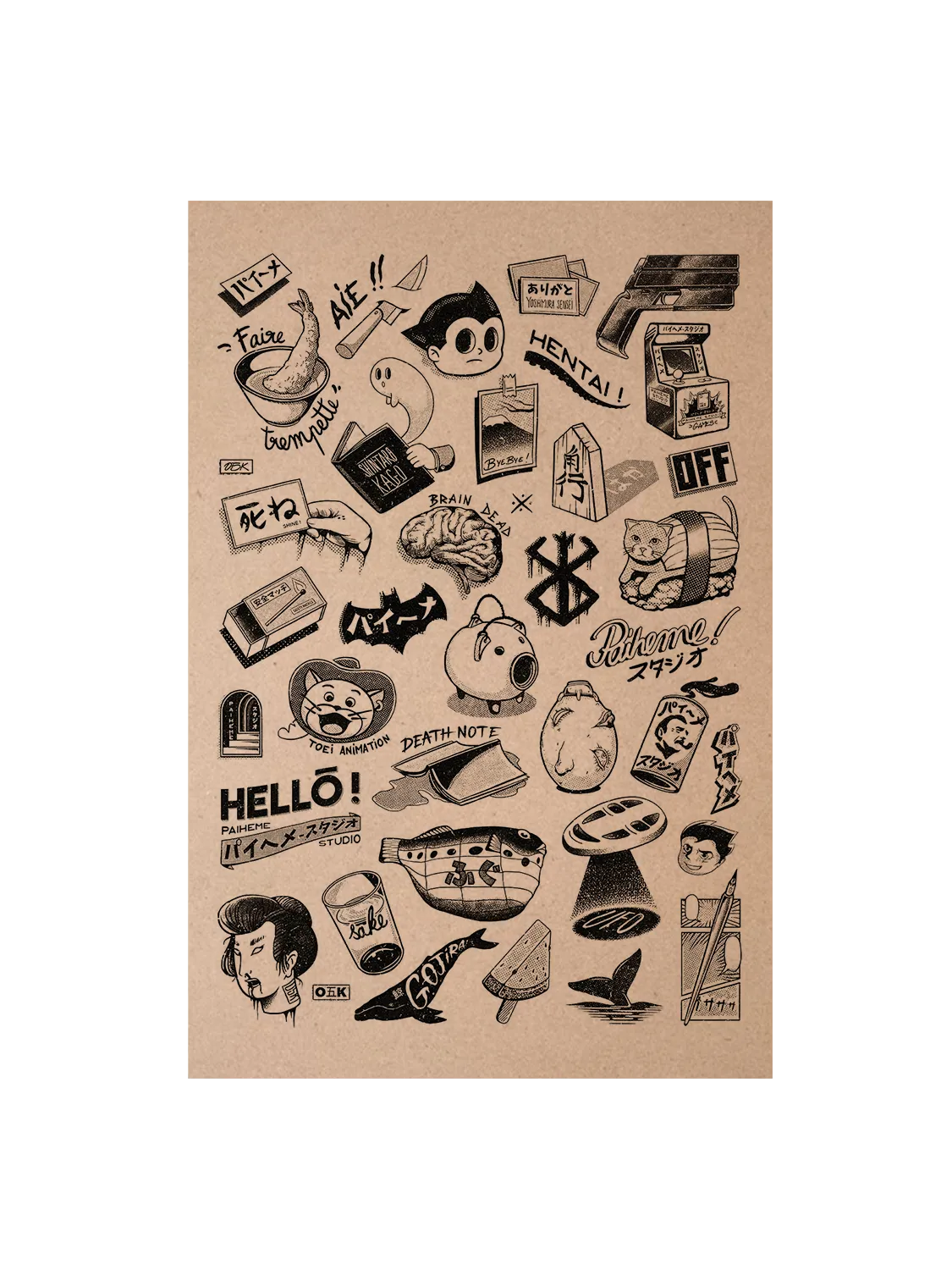 Carte postale japon Japanese Tattoo