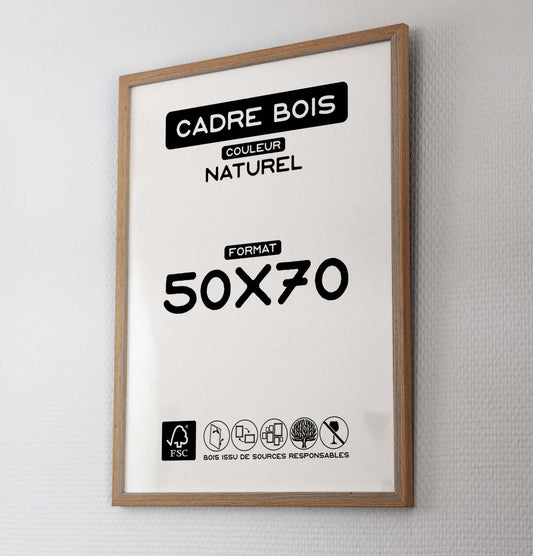 CADRE Bois Naturel 50x70cm 🖼️
