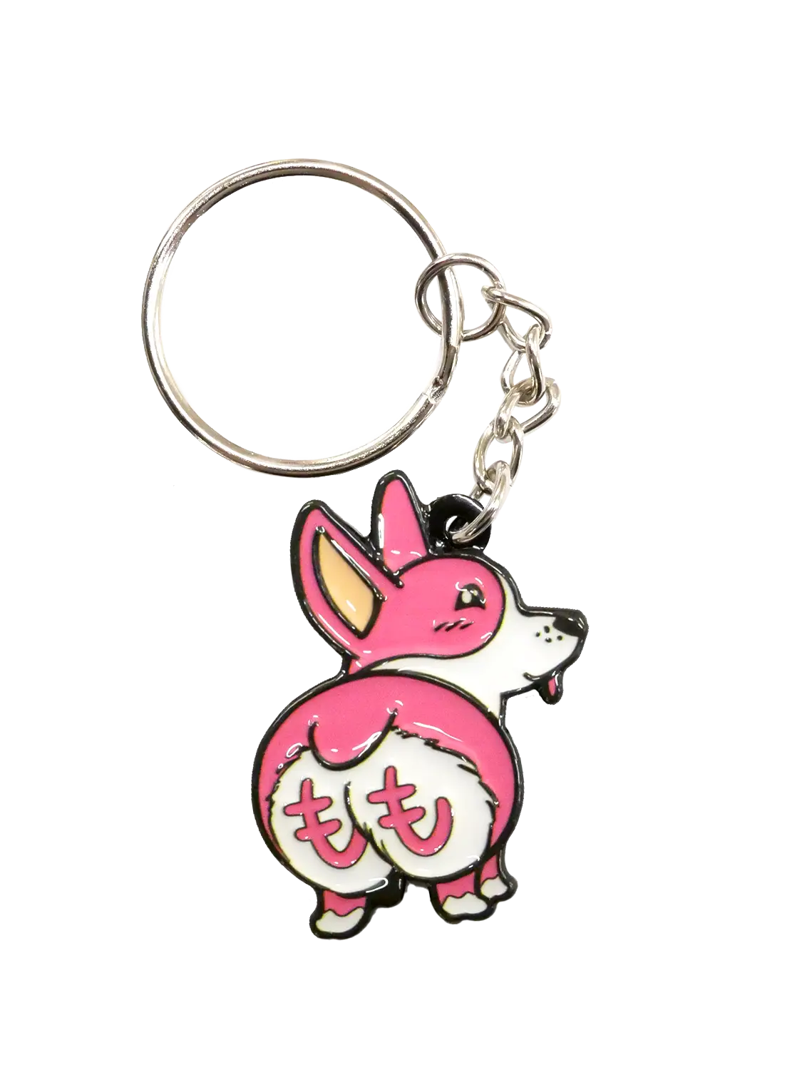 Porte-clés japonais Corgi émaillé, illustration vintage kawaii