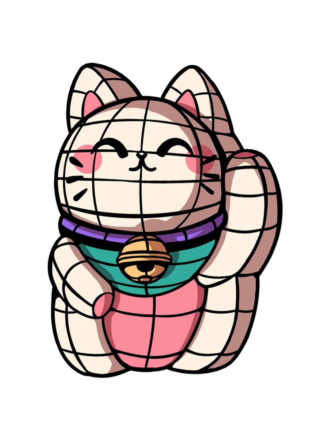 Sticker Maneki, collection Konbini Japonais vinyle brillant