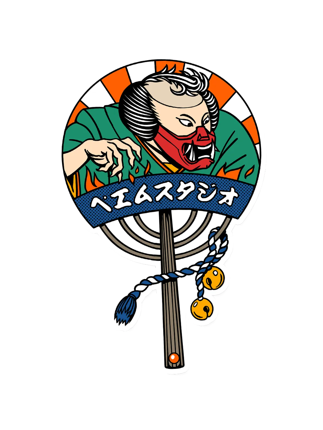 Sticker Oni Magicien, stickers japonais vinyle brillant