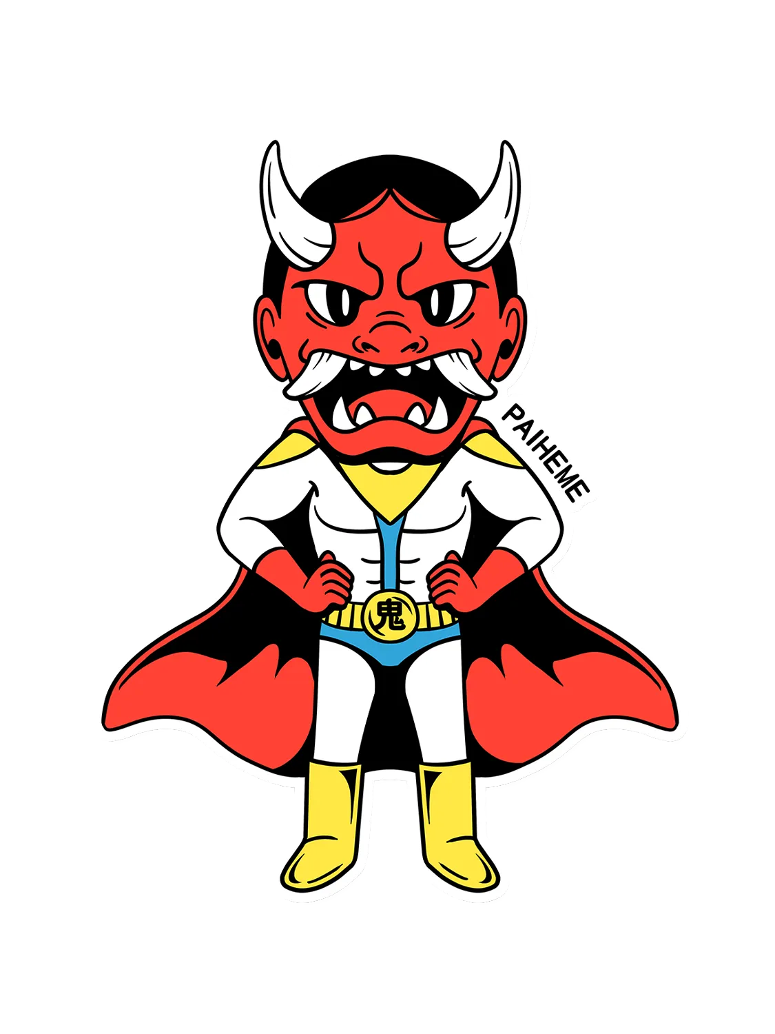 Sticker Oniman, collection Retro Toys vinyle brillant