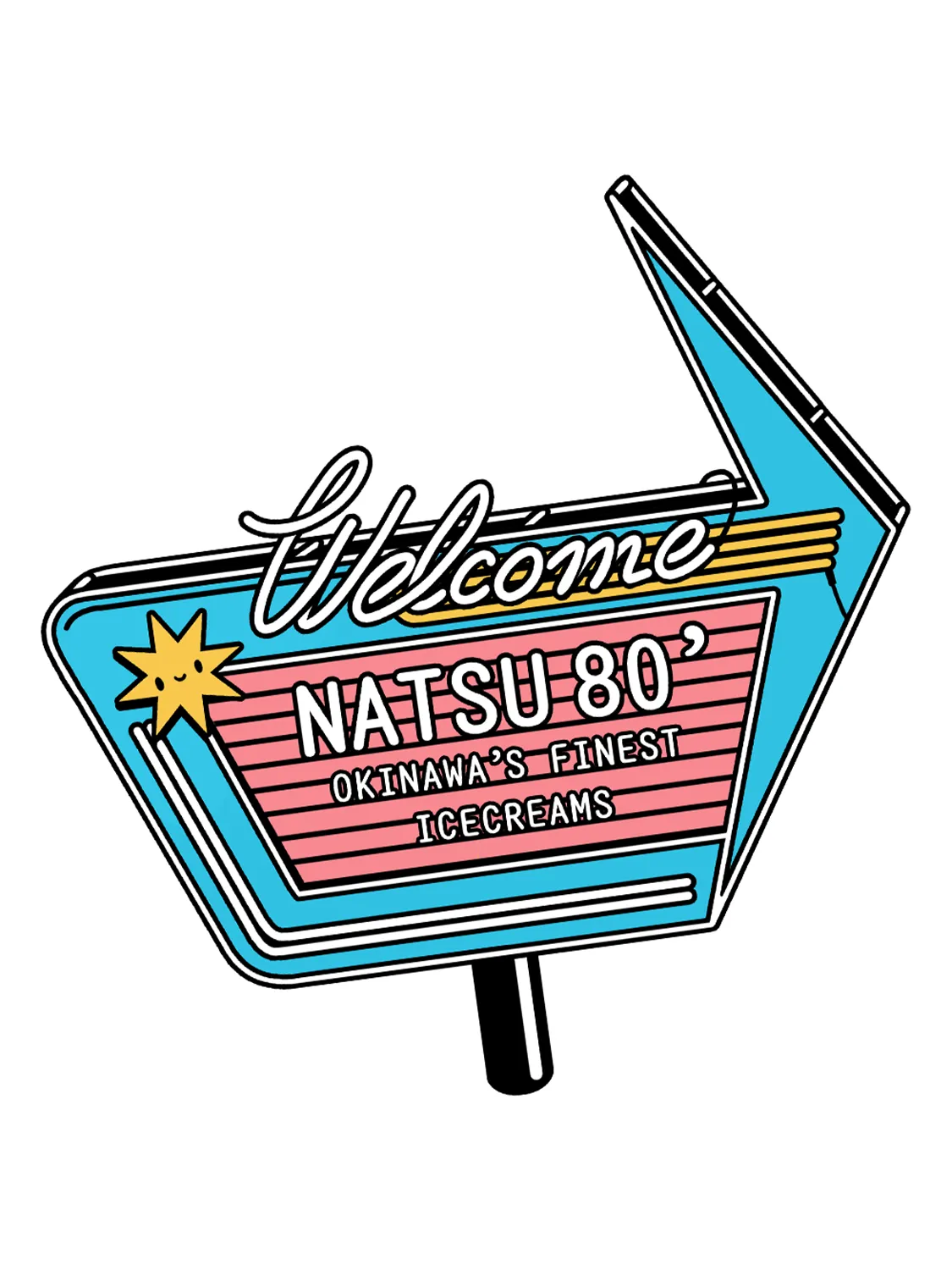 Sticker Welcome, stickers japonais vinyle brillant