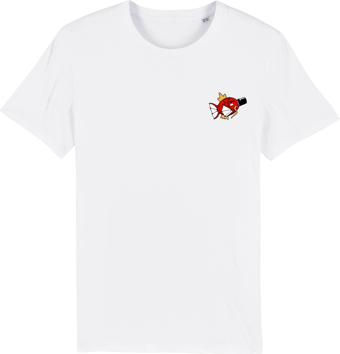 T shirt motif japonais Koikingu blanc, broderie côté cœur