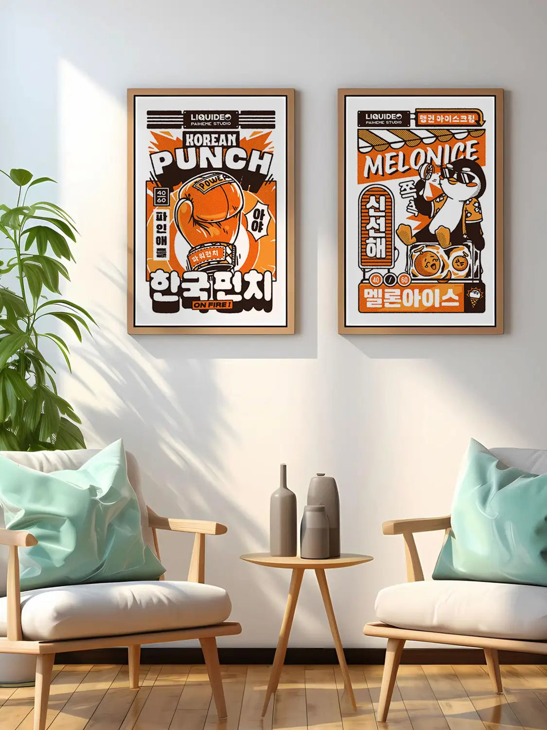 Affiche cuisine japonais adorable Melonice, mise en situation