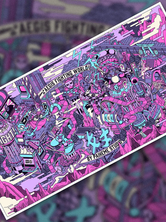 Pop culture art prints Aegis Fighting World, visuel complet