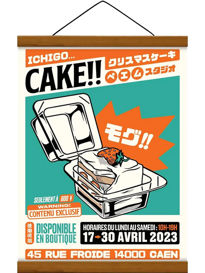 Affiche cuisine vintage Cake Konbini, encadrée