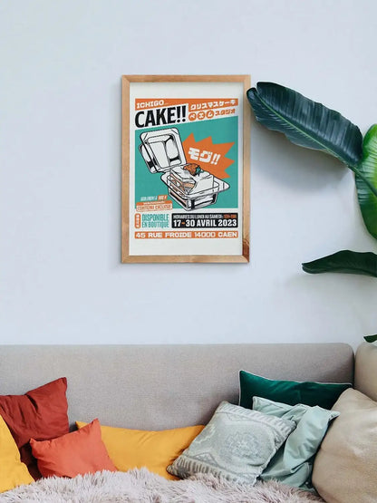 Affiche cuisine vintage Cake Konbini, mise en situation