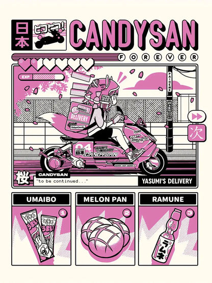 Affiche cuisine japonais adorable Candysan, visuel complet