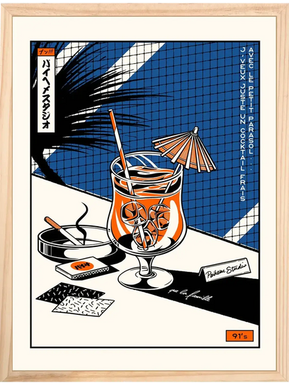 Poster pour cuisine Cocktail, encadré