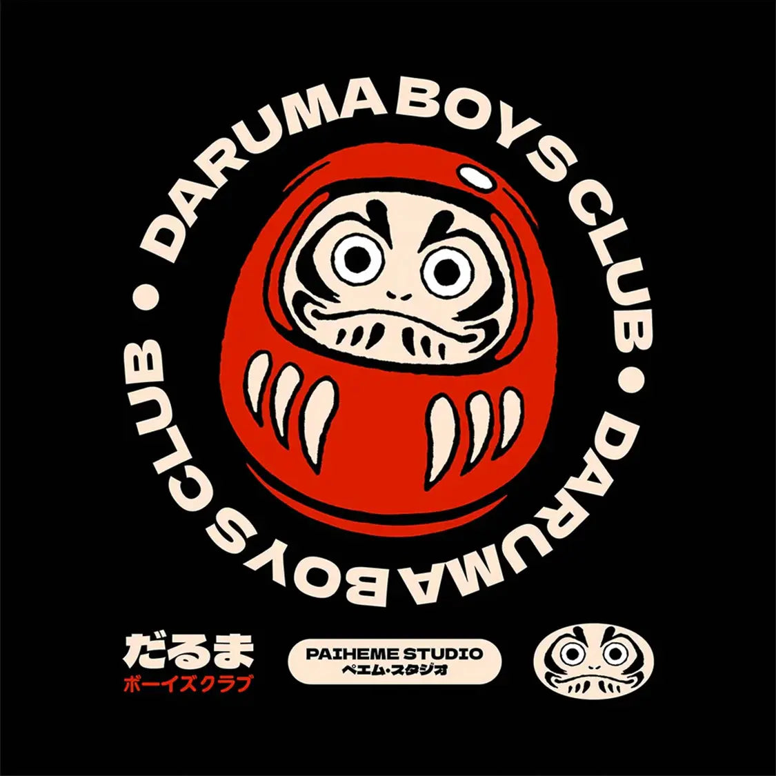 Affiche japonaise Daruma Boy Club, visuel complet