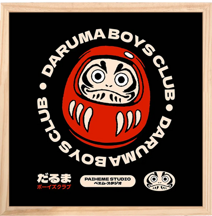 Affiche japonaise Daruma Boy Club, encadrée
