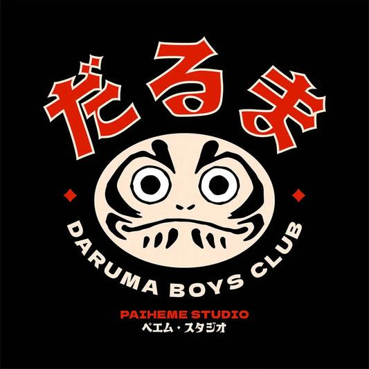 Affiche japonaise Daruma Face, visuel complet