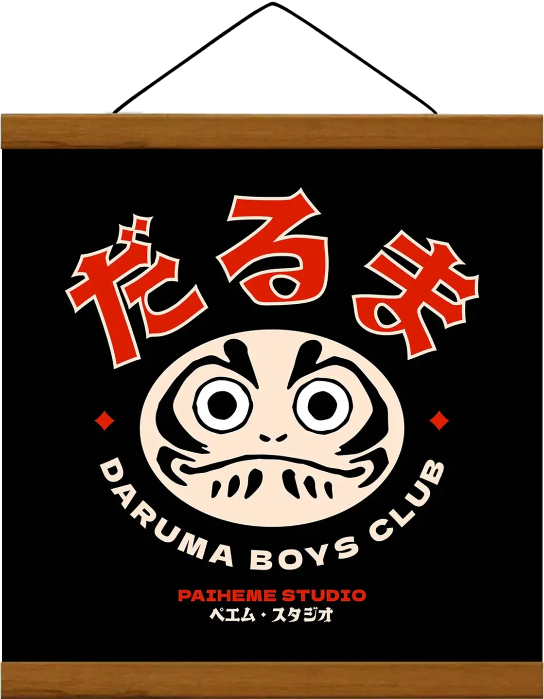 Affiche japonaise Daruma Face, encadrée
