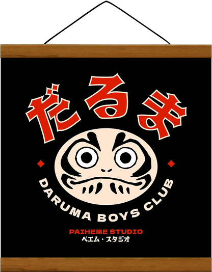 Affiche japonaise Daruma Face, encadrée