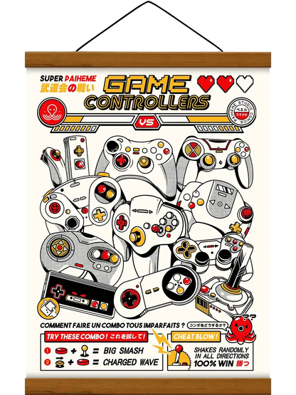 Affiche pop culture Game Controllers, avec baguette