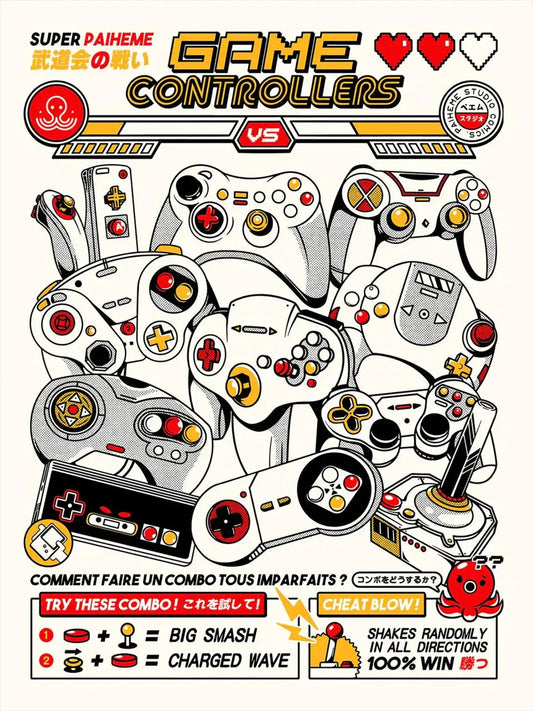 Affiche pop culture Game Controllers, visuel complet
