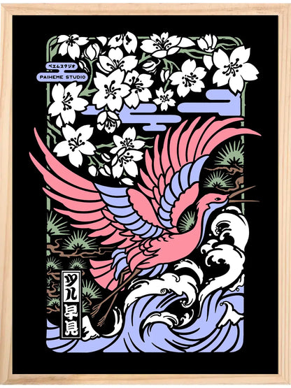 Affiche japon Flower Estampe, détail