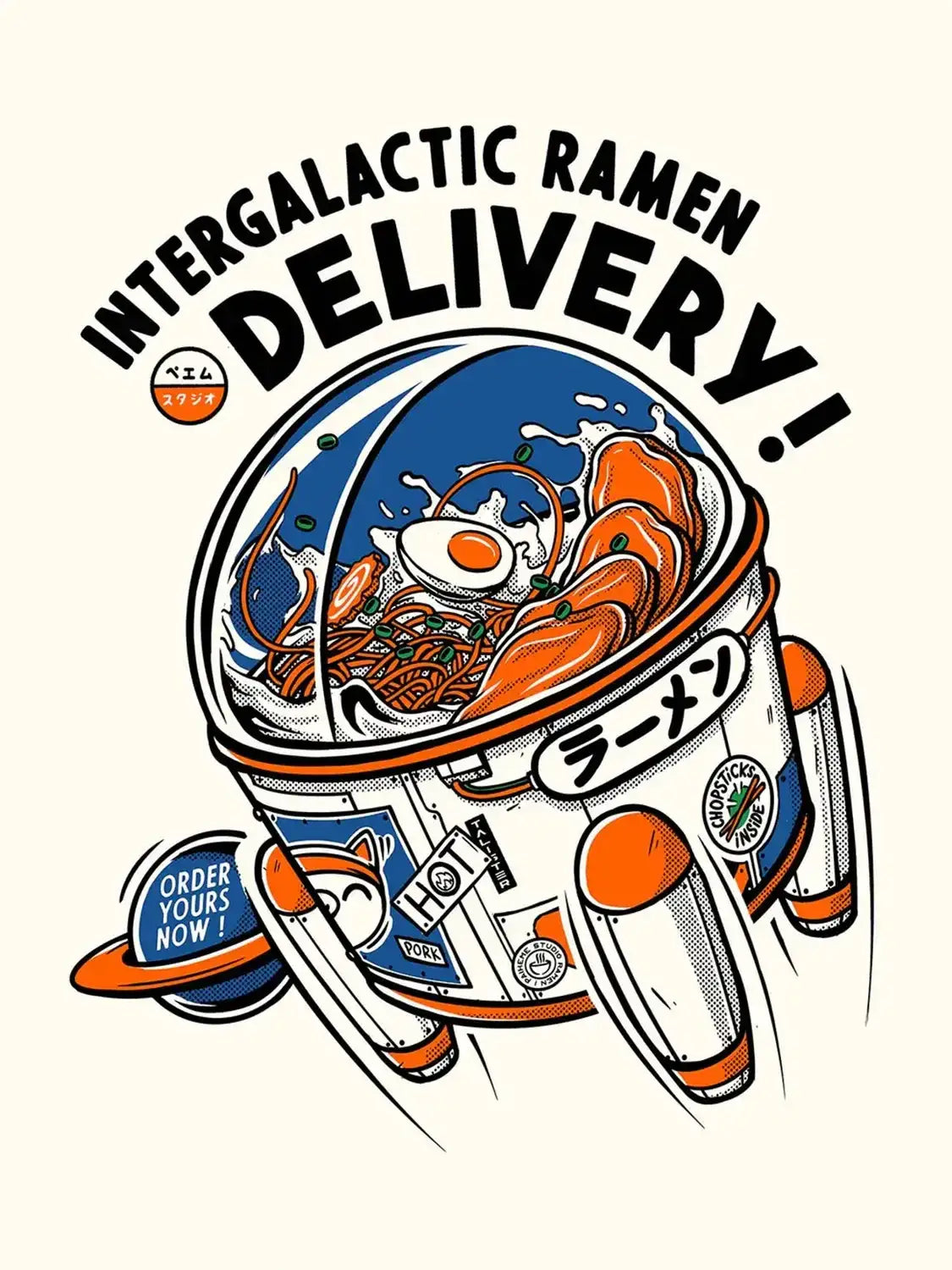 Affiche cuisine Intergalactic Ramen, visuel complet
