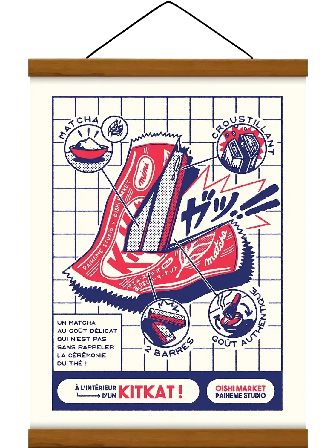 Affiche cuisine retro KitKat, mise en situation