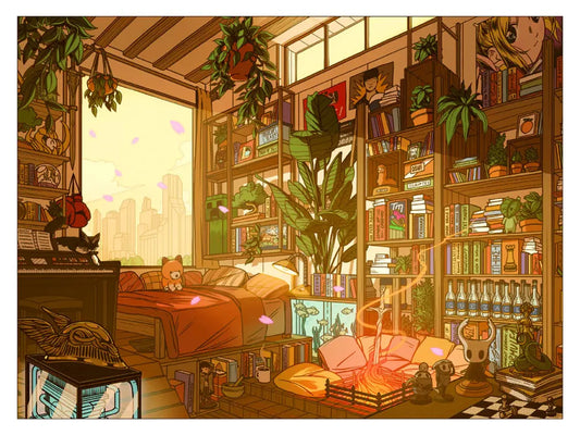 Affiche vintage japonaise Lofi Day, visuel complet