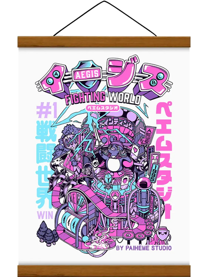 Affiche déco pop culture Lucky Fight, avec baguette