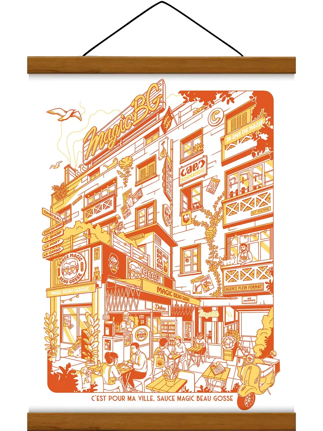 Affiche vintage Magic Beau Gosse, avec baguette