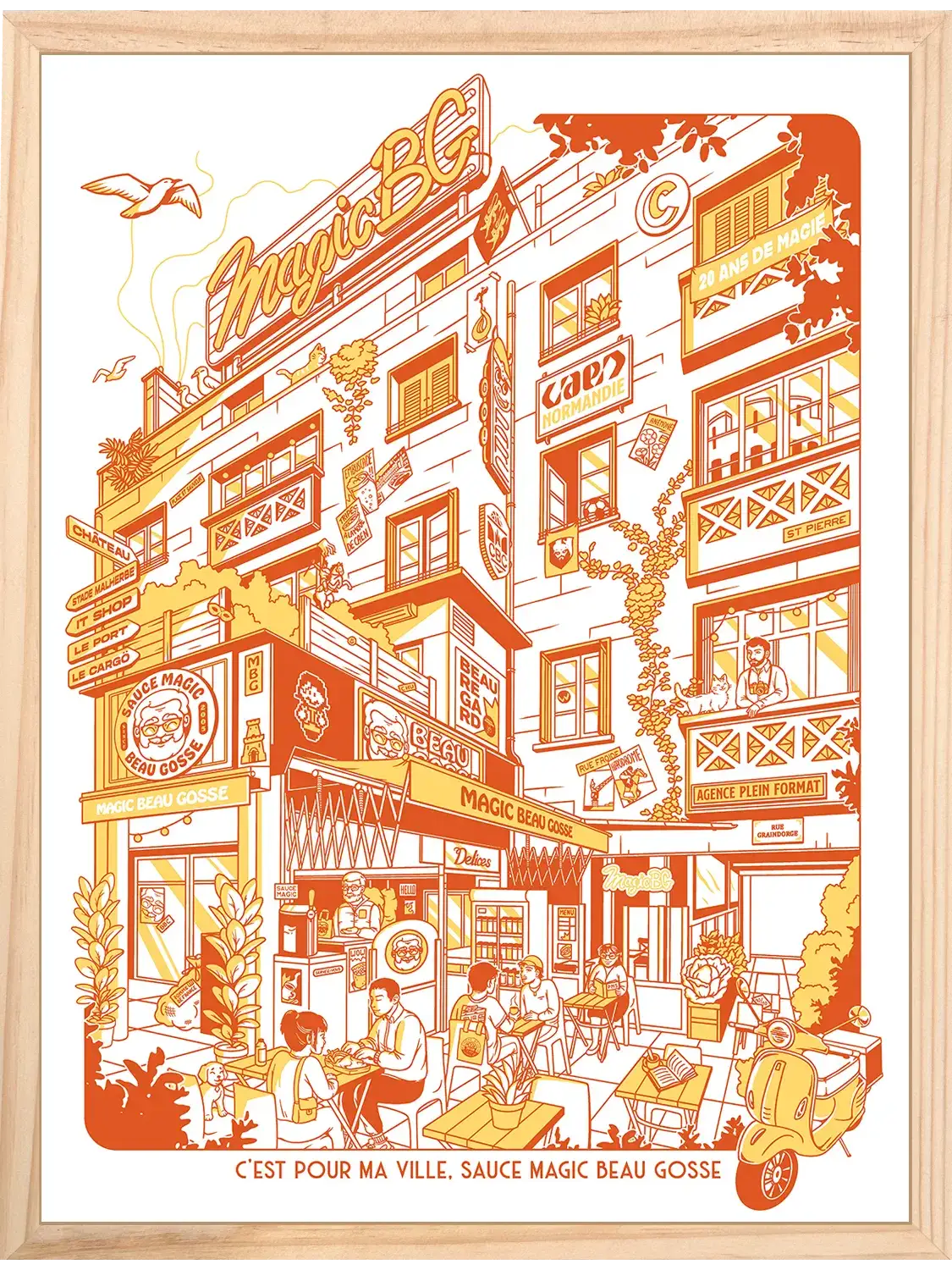 Affiche vintage Magic Beau Gosse, encadrée