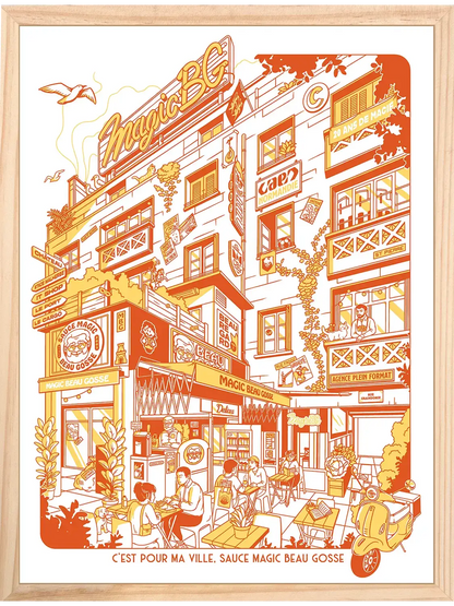 Affiche vintage Magic Beau Gosse, encadrée