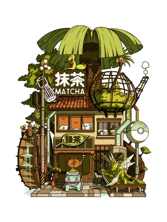 Affiche pop culture Matcha Storefront, visuel complet