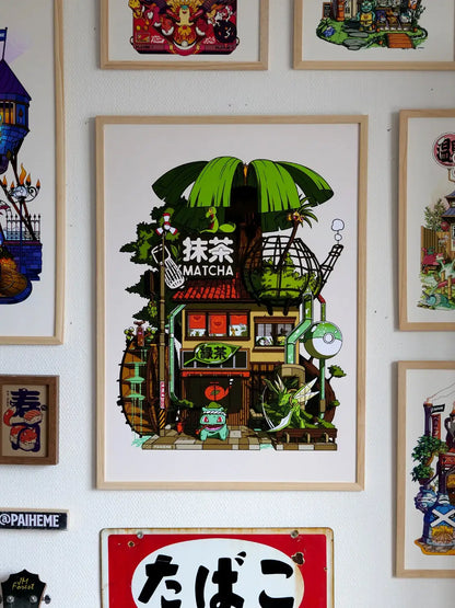 Affiche pop culture Matcha Storefront, mise en situation