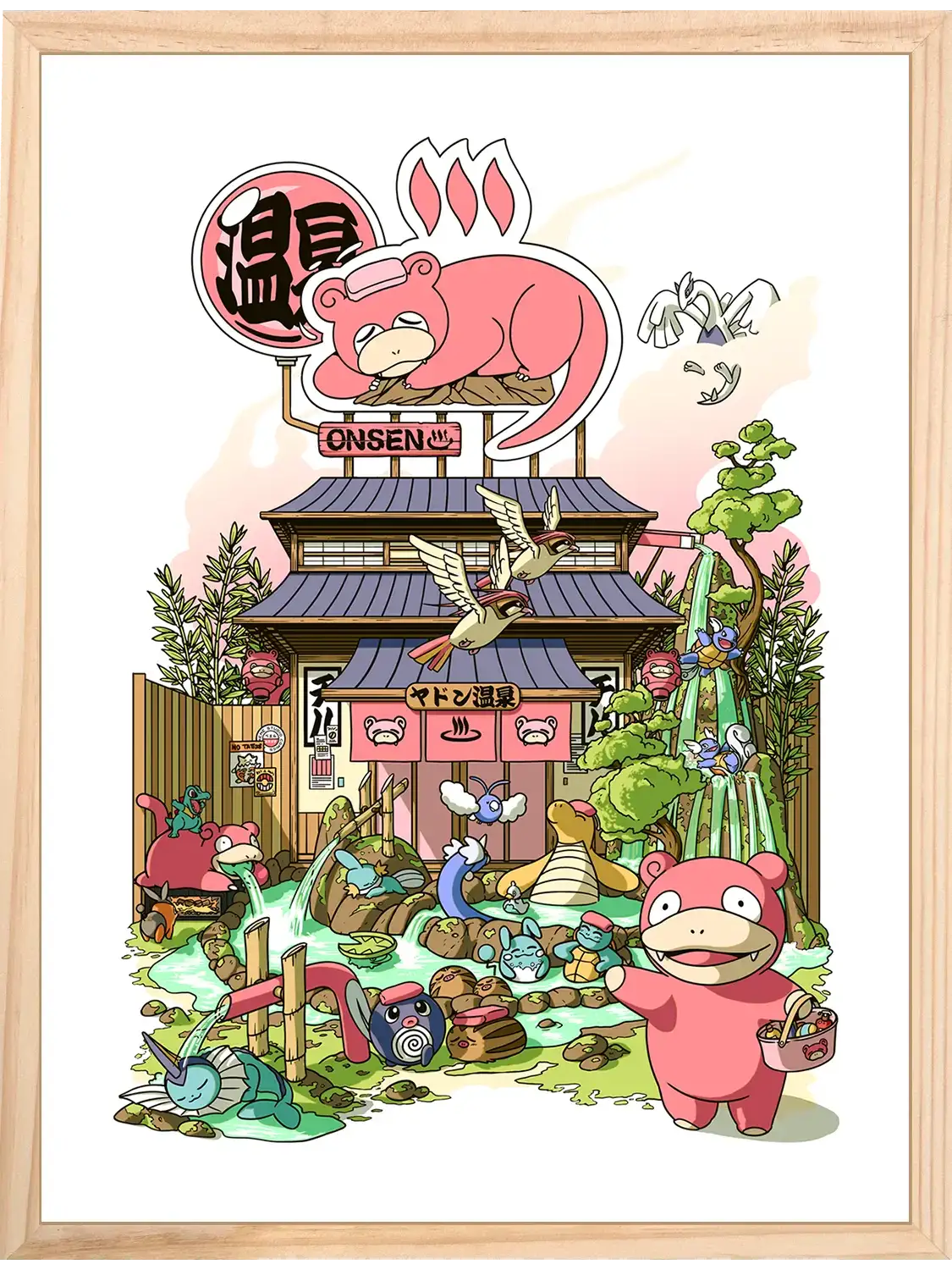 Pop culture prints Onsen Storefront, encadrée