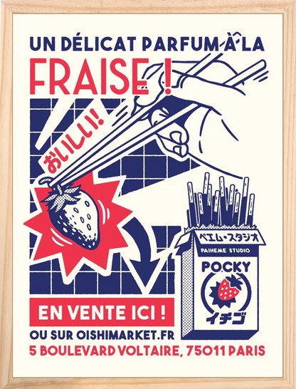 Affiche cuisine japonaise Pocky, encadrée