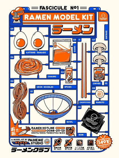 Affiche japonaise cuisine Ramen Kit, visuel complet