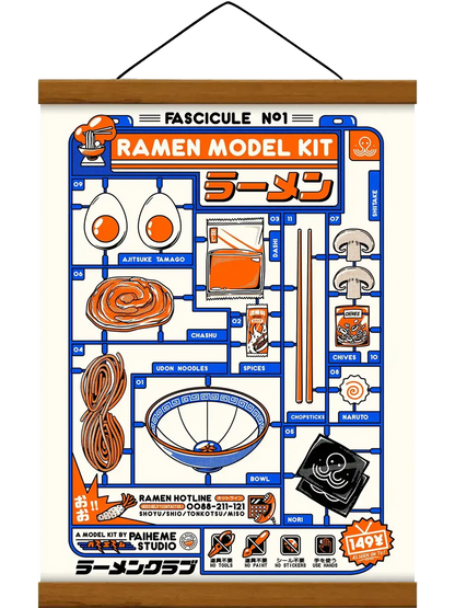Affiche japonaise cuisine Ramen Kit, encadrée
