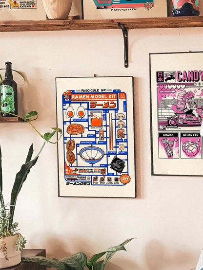 Affiche japonaise cuisine Ramen Kit, mise en situation