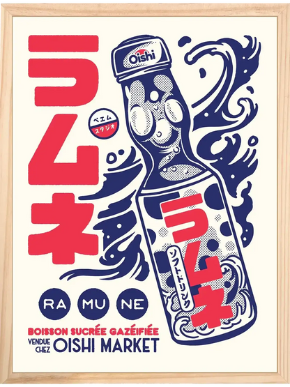 Affiche cuisine vintage Ramune, encadrée