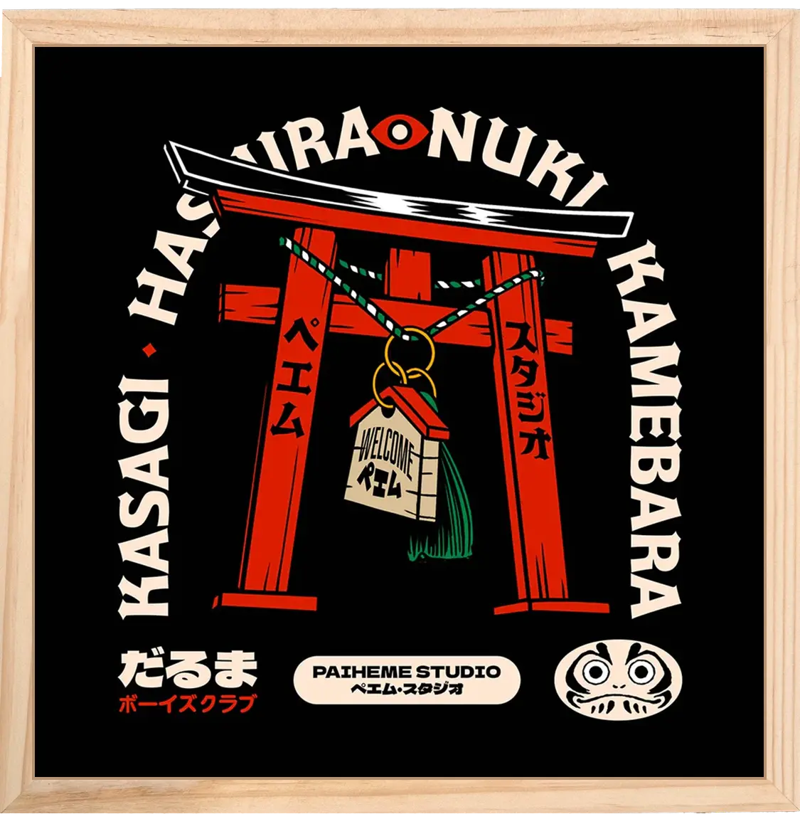 Affiche japon Red Torii, mise en situation