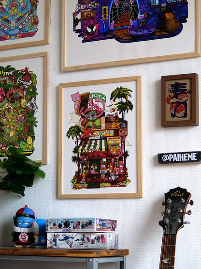 Pop culture prints Retro Games Storefront, mise en situation