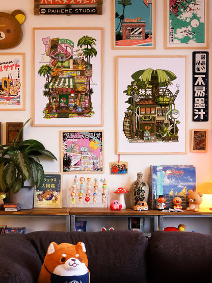 Pop culture prints Retro Games Storefront, encadrée