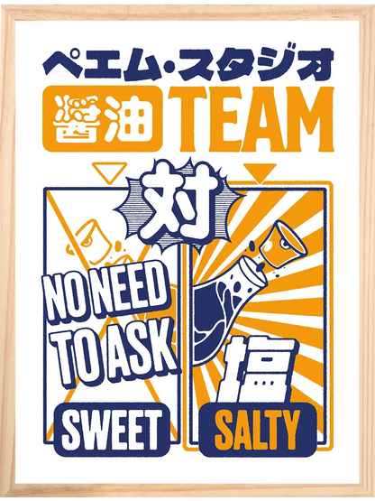 Affiche cuisine Team Salty, mise en situation