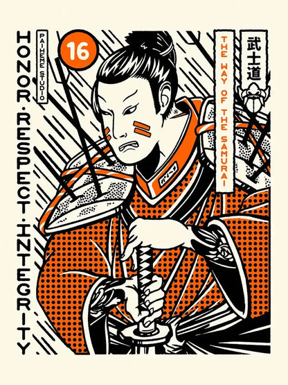 Affiche japon Samurai, visuel complet