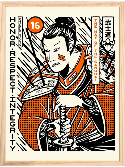 Affiche japon Samurai, encadrée