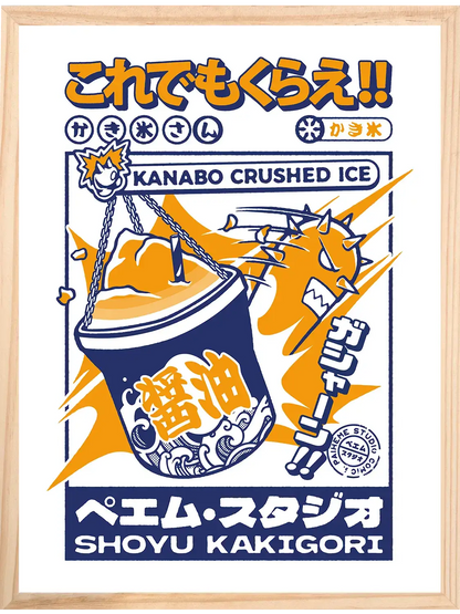Affiche cuisine japonais adorable Shoyo Kakigori, mise en situation