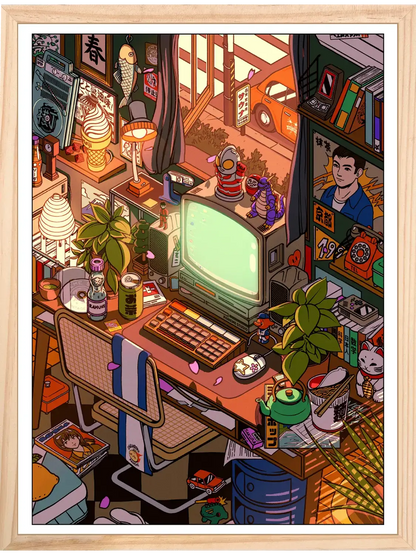 Affiche japonaise Spring Room, encadrée