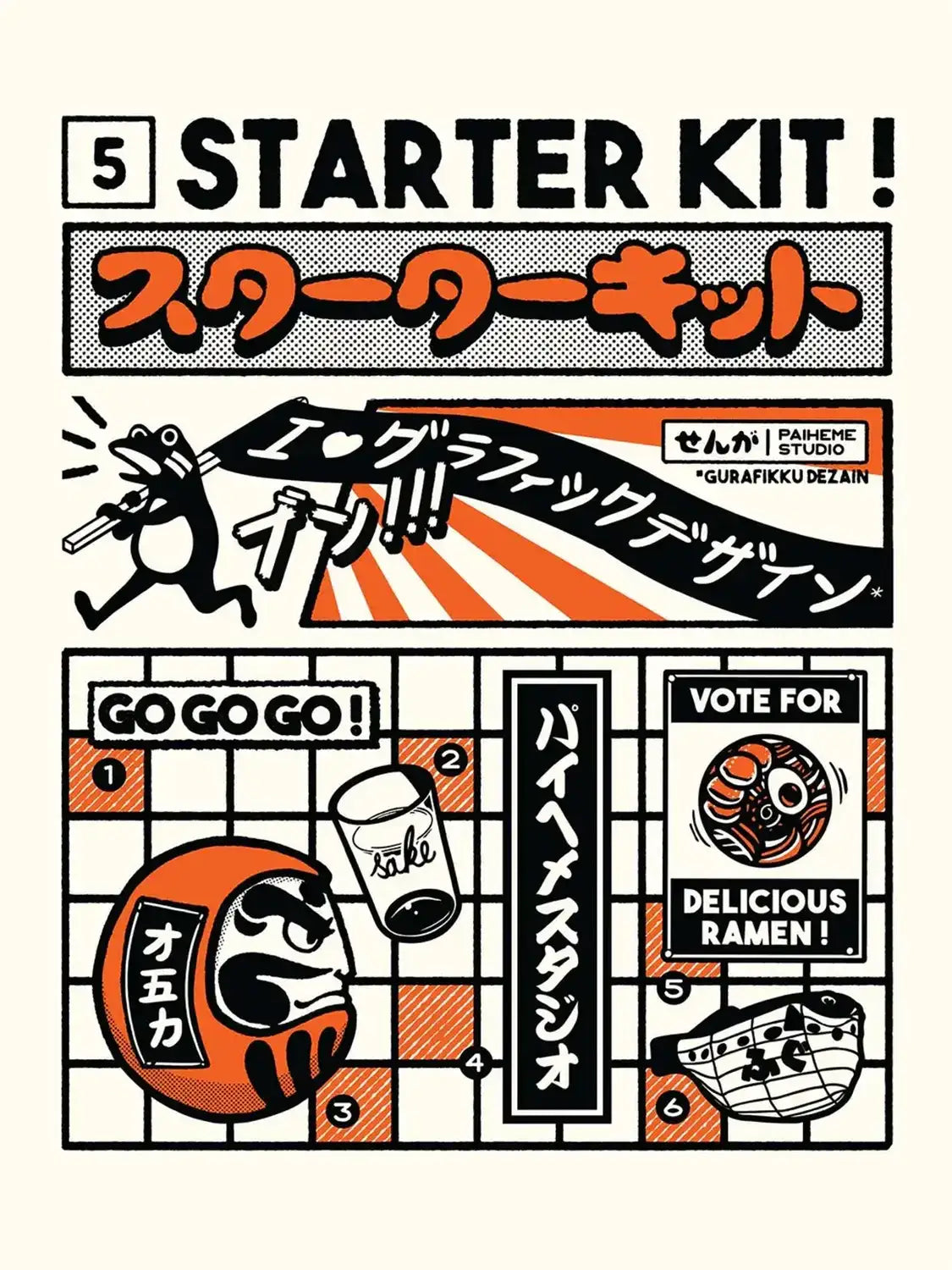 Affiche vintage Starter Kit, visuel complet