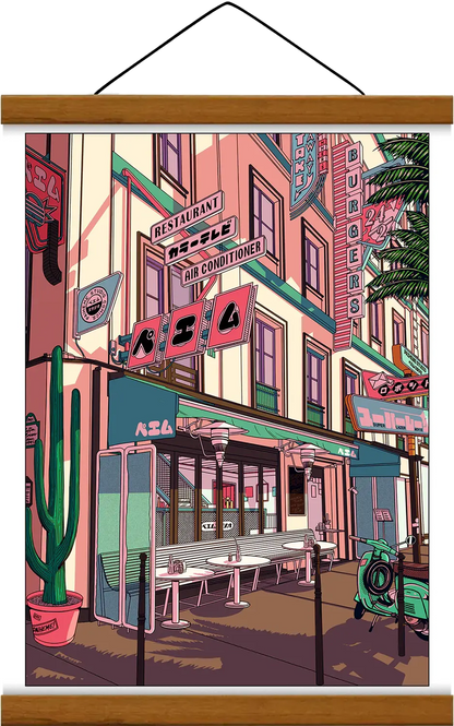 Devanture magasin japonais Sunset Coffee, détail