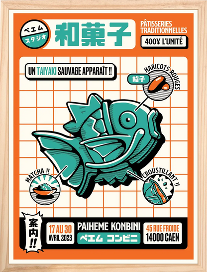 Affiche cuisine Taiyaki Konbini, mise en situation