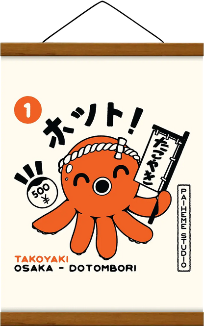 Affiche pour la cuisine Takoyaki Osaka, mise en situation
