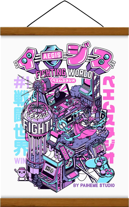 Affiche pop culture Versus Fighting, détail